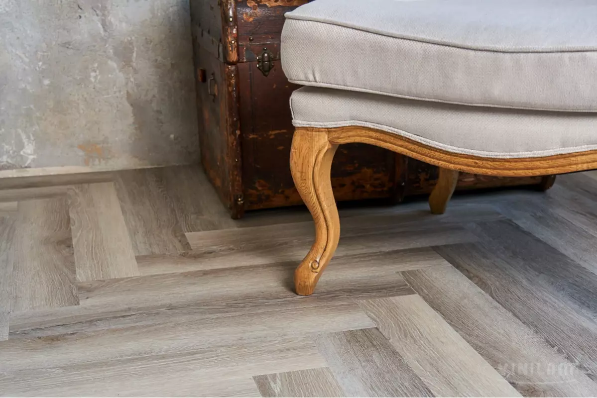 LVT-плитка Vinilam замковая  Parquet Herringbone 6,5 мм арт.IS11122 Паркет Эрмитаж 