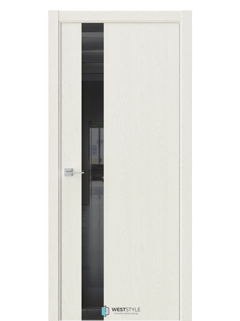 Межкомнатная дверь WestStyle Industrial IN2 ДО Lacobel Черное Дуб монтана